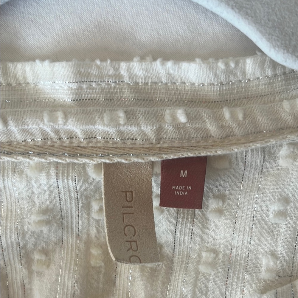 White Ruffle Button-Down Blouse - image 3